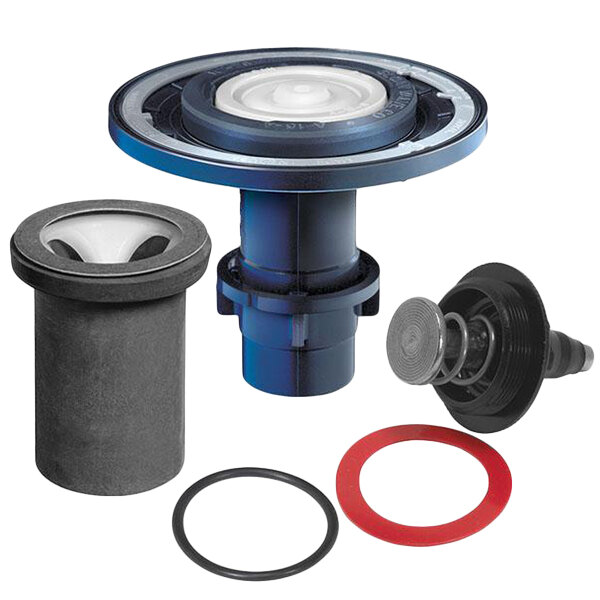 A close-up of a Sloan Royal Performance A1101A rebuild kit for a water closet.