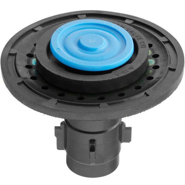 A blue and black plastic diaphragm repair kit for a Sloan water closet valve.