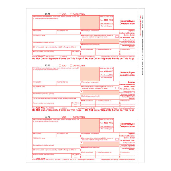 A ComplyRight 1099-NEC tax form with a white background.