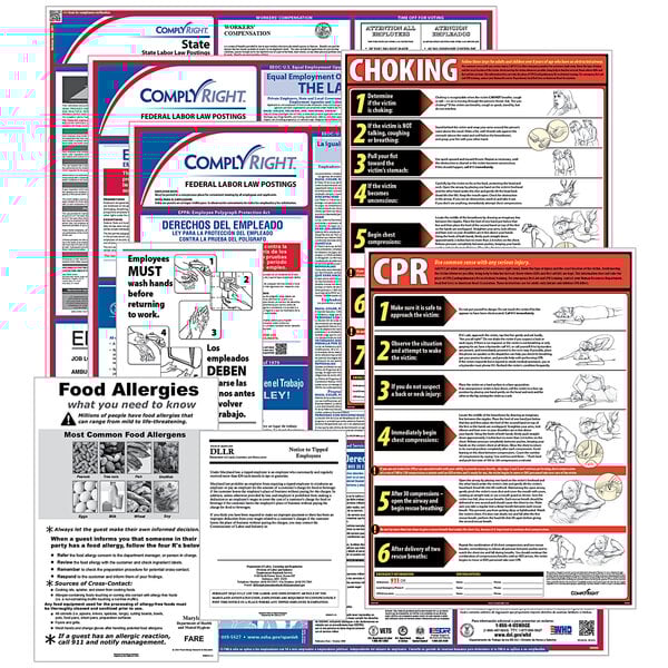ComplyRight Federal, State, and Restaurant Labor Law Poster Service with several different types of information.