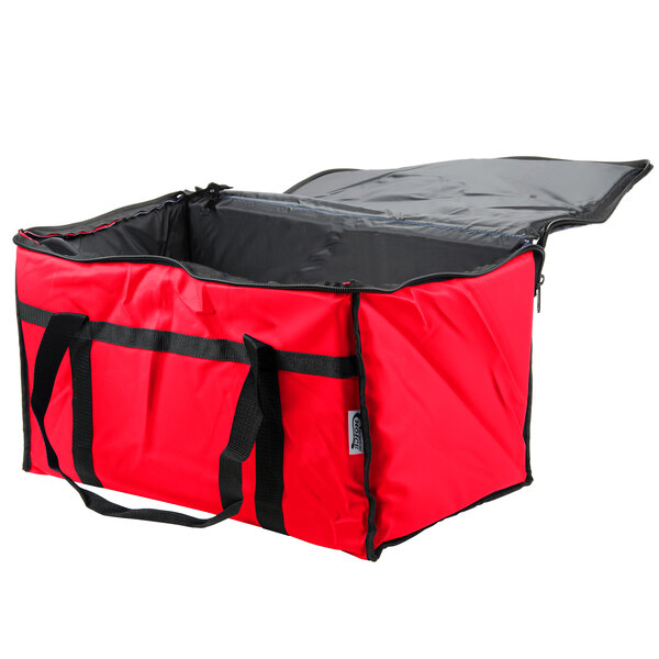 Insulated Food Delivery Bag - Red Nylon | WebstaurantStore
