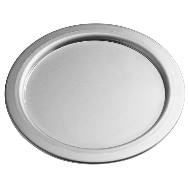 An American Metalcraft round aluminum pizza pan separator with a rim.