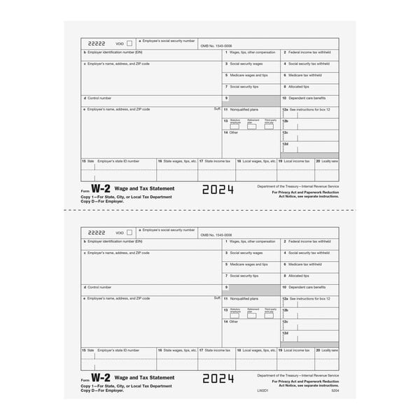 ComplyRight State, City, or Local Copy 2 of W-2 Tax Forms with white background.