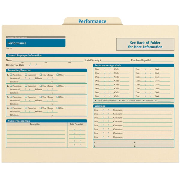 A white ComplyRight performance folder.