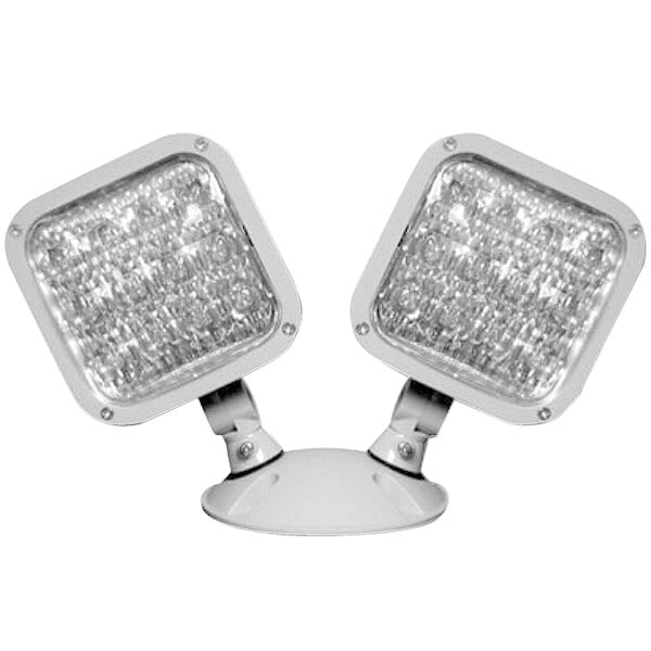 A pair of white square lights.