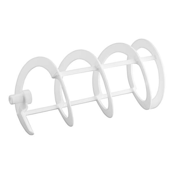 A white spiral shovel attachment designed for use with Summit NSSM granita or slushy machines.