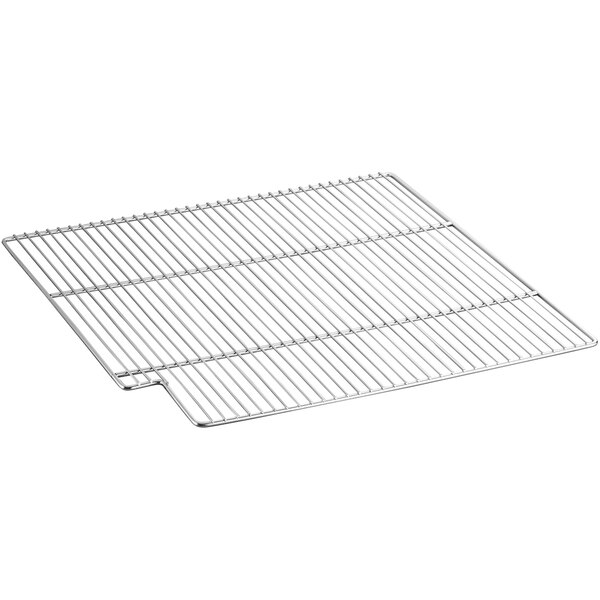 A silver rack with a square shape.