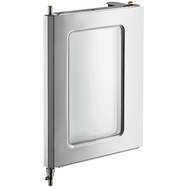 a rectangular silver and black object