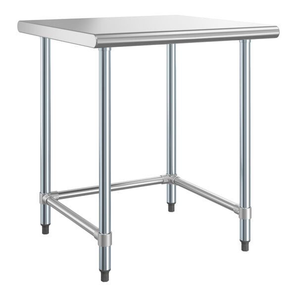 a table with metal legs