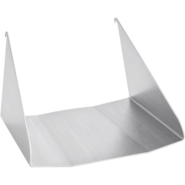 A metal ingredient chute for an Avantco mixer with a handle on it.