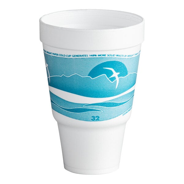Dart Horizon 32 oz. Teal Foam Travel Cup - 500/Case
