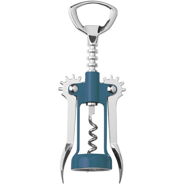 A Franmara Tavern dark blue and silver corkscrew with a blue pole.