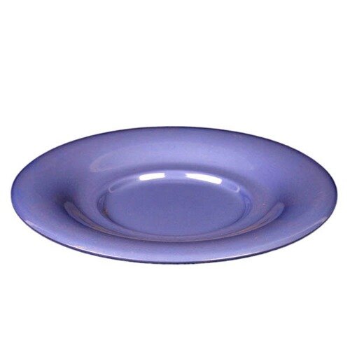 A close-up of a purple Thunder Group saucer.