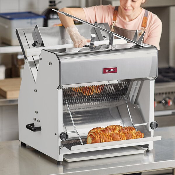 Estella Countertop Bread Slicer - 1/2 Slice Thickness, 18 3/4 Max Loaf  Length - 110V, 1/4 hp