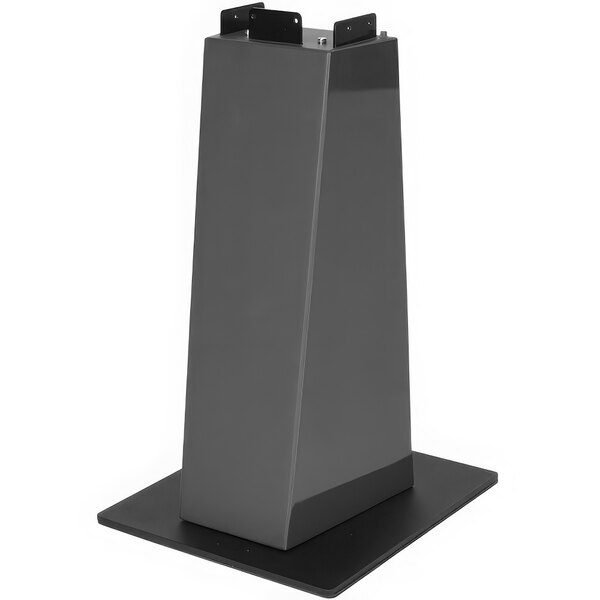 A black rectangular Franmara table base with a metal base.