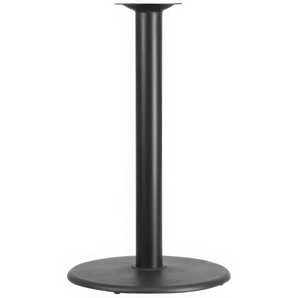 A black round bar height table base with a 4" column.
