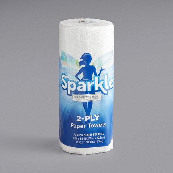 A roll of Sparkle Professional Series paper towels.