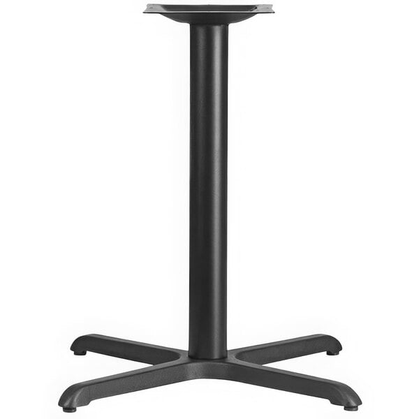 A black metal Flash Furniture table base with four legs.