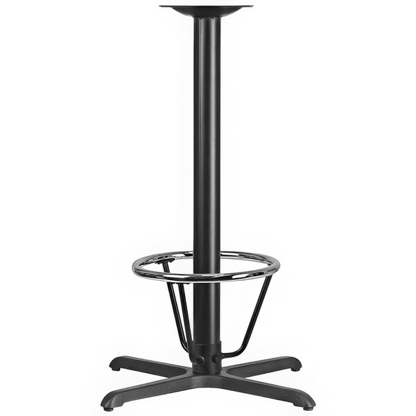 A Flash Furniture metal bar height table base with a round metal foot rest.