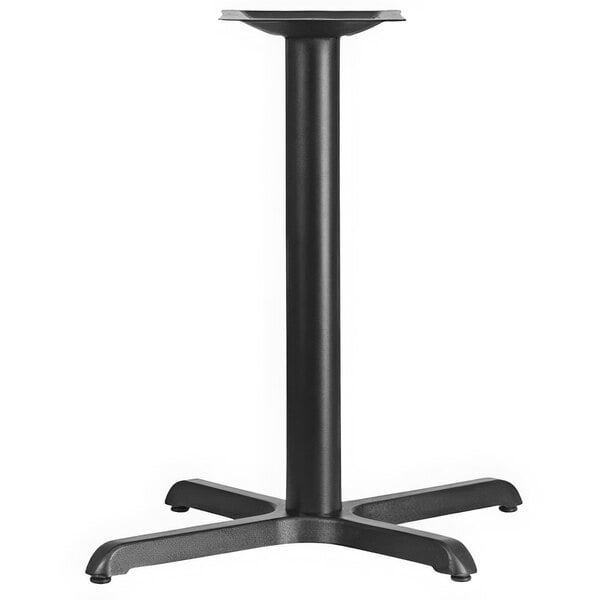 A black metal Flash Furniture table base with a cross base.