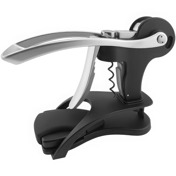 A Franmara Enoteca black and silver wine opener with foil cutter.