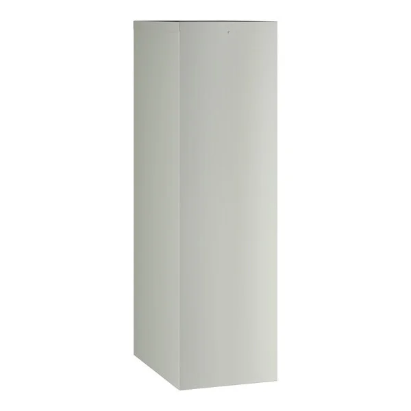 A light gray four-drawer vertical letter file cabinet.