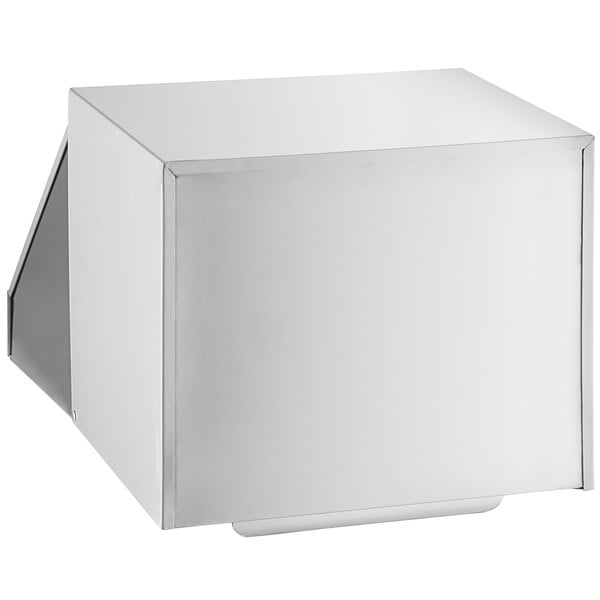 A white box with a Choice steam table roll top cover on top.