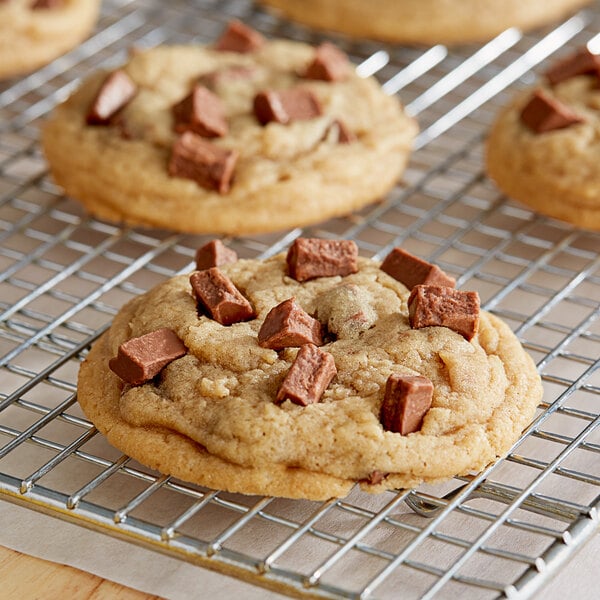 a cookie on a cooling rack