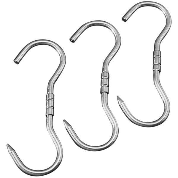 a group of hooks on a white background