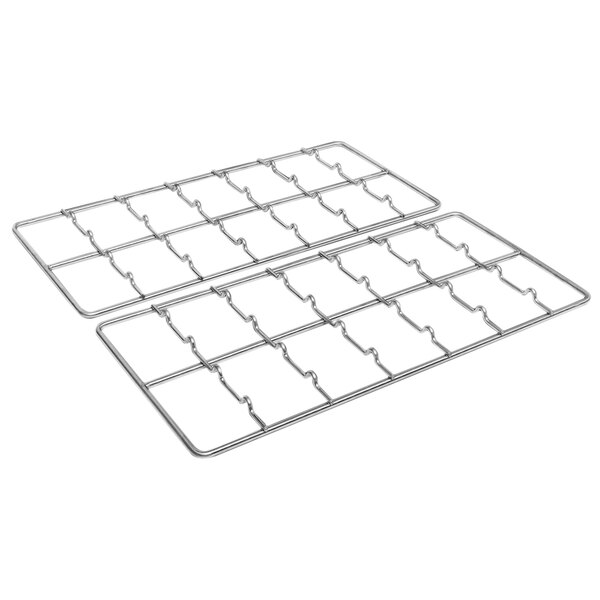 a pair of metal grids