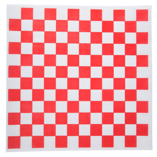 50 Sheets Red and White Checkered Deli Wrap Paper 12x12 Checkered Wax Paper  Party Supplies Food Wrapper same Day Shipping 