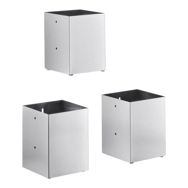 ServSense Stainless Steel Countertop / Wall-Mount Flatware Organizer - 3/Set