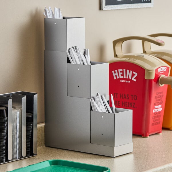 ServSense Stainless Steel 3-Tier Flatware Organizer