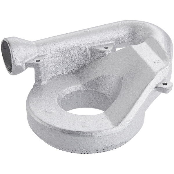 A silver metal Emperor's Select burner with a hole in it.