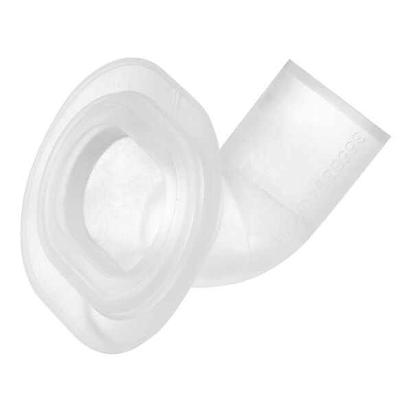 A close-up of a clear plastic PVC tube with a small hole in it.