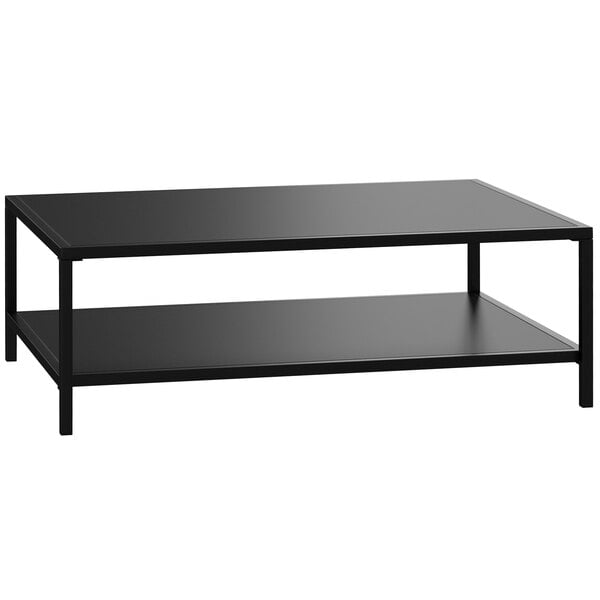 a black shelf on a white background