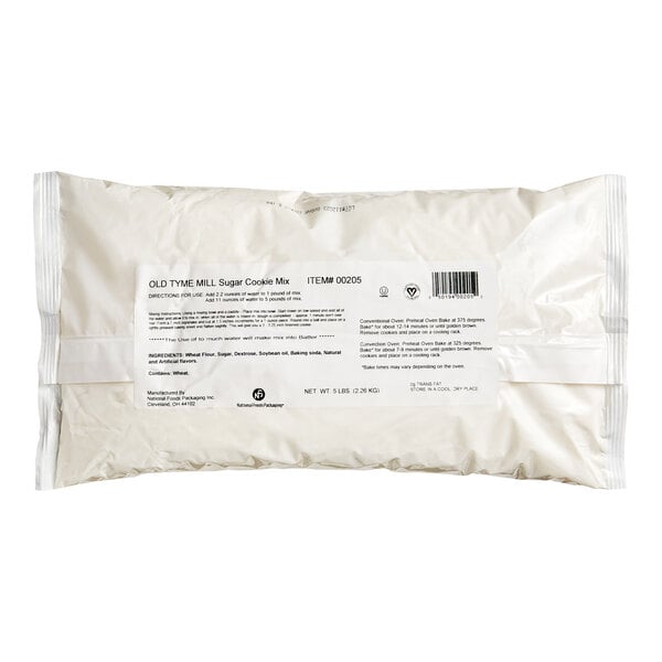 A white bag of Sugar Cookie Mix with black text.