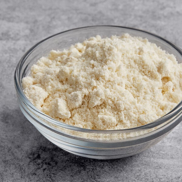 A bowl of white powder.