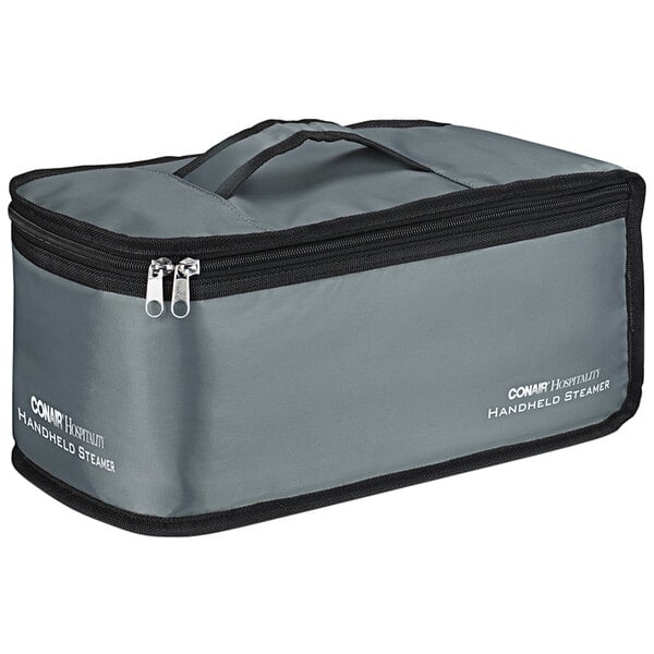 a grey and black bag