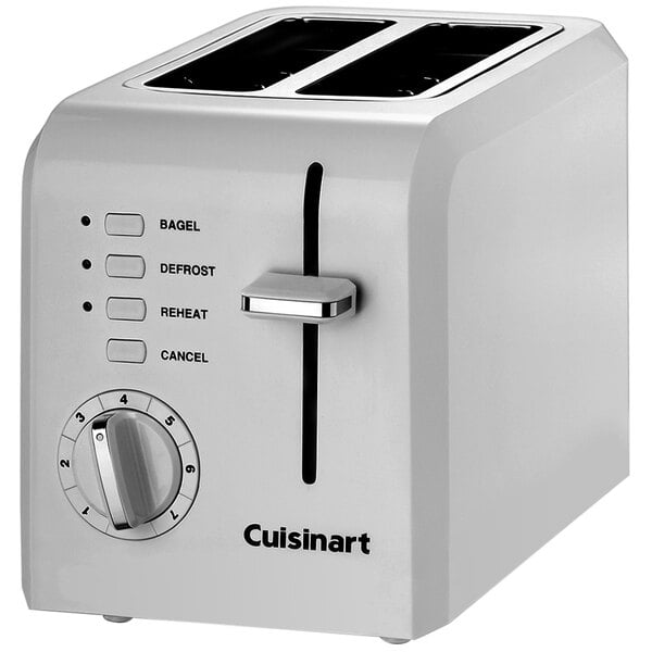 A white Conair Cuisinart 2 slice toaster with dial and buttons.