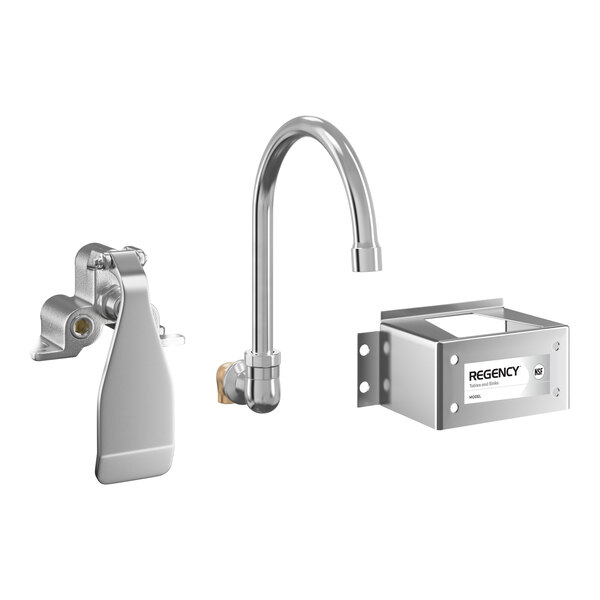 Regency Wall Mount Handsink Faucet with 6" Gooseneck Spout and Knee Valve