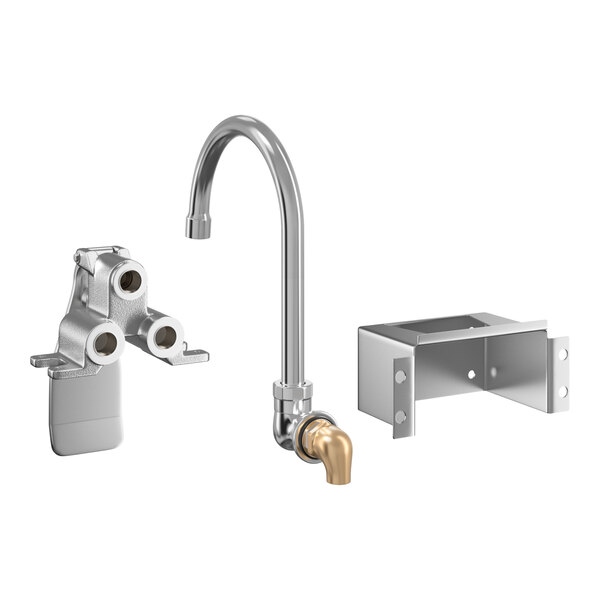 Regency Wall Mount Handsink Faucet with 6" Gooseneck Spout and Knee Valve