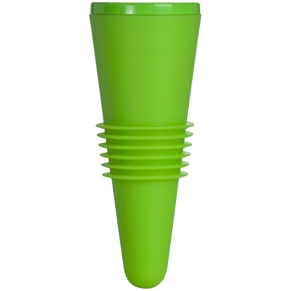 a green cup with a lid