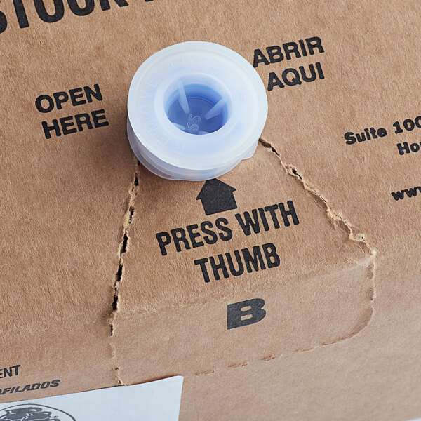 A blue Jarritos bag in box with a plastic cap.