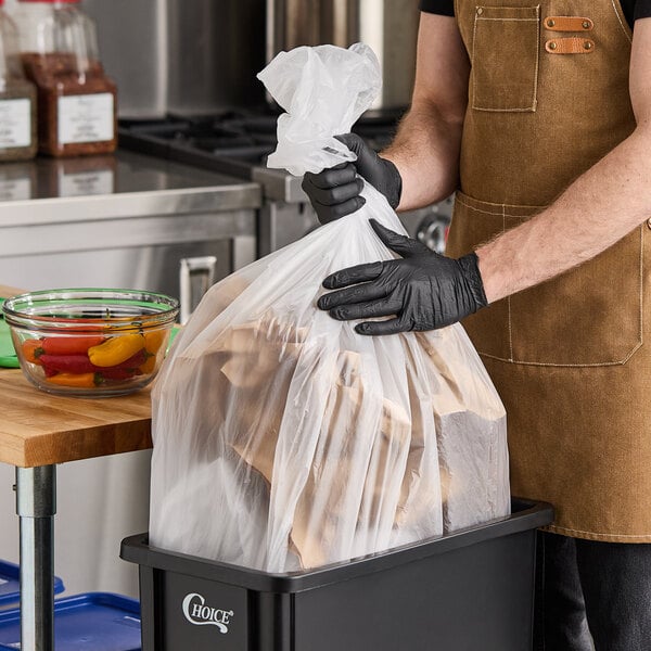 Lavex 40-45 Gallon 16 Micron 40" x 48" High Density Janitorial Can Liner / Trash Bag - 250/Case