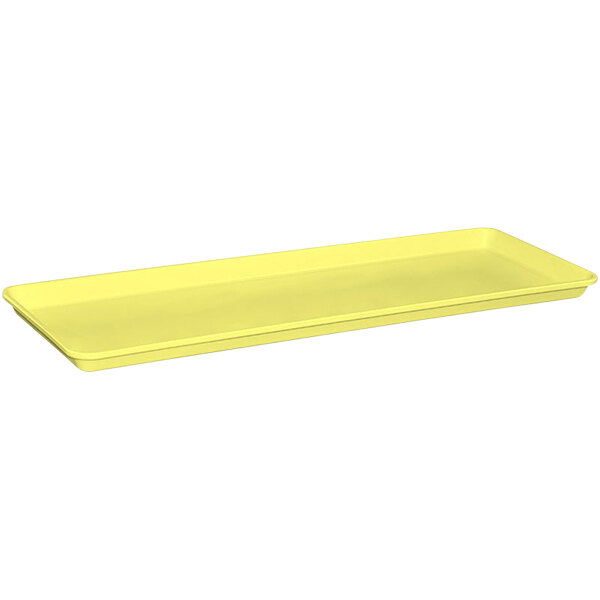 A yellow rectangular MFG Tray on a white background.