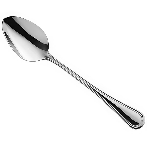 An Amefa Rossini stainless steel medium teaspoon with a long handle and a silver spoon.