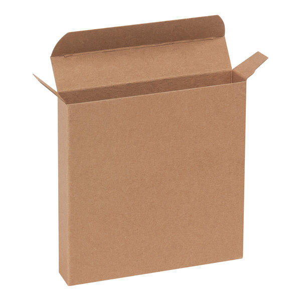 Lavex 5 1/4" x 1" x 5 1/4" Kraft Reverse Tuck Carton - 250/Case