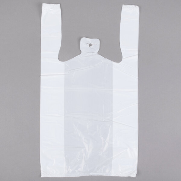 Shirt Plastic Bags White 18/" x 8/" x 30/" H Grocery Supermarket Shopping 1000 T