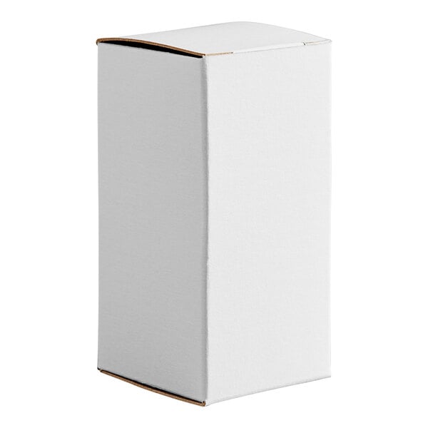 A plain white rectangular reverse tuck carton box.